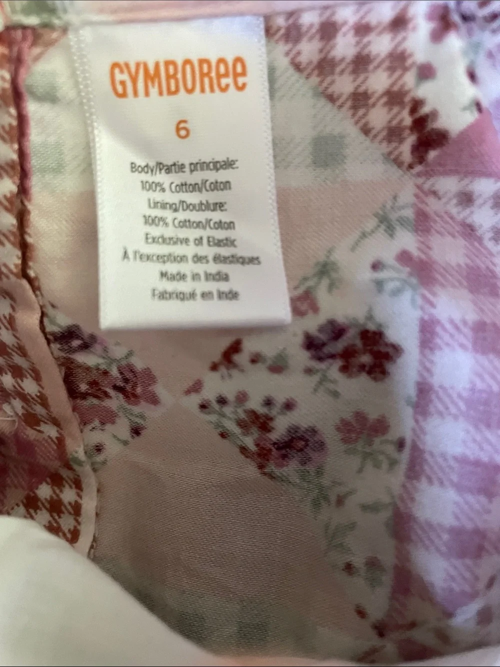 Gymboree Pink Patchwork Smocked Long-Sleeve Top flannel feel